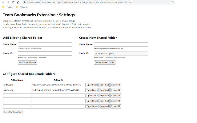Team Bookmark Folders by EliteWork from Chrome web store to be run with OffiDocs Chromium online Team Bookmark Folders by EliteWork from Chrome web store to be run with OffiDocs Chromium online