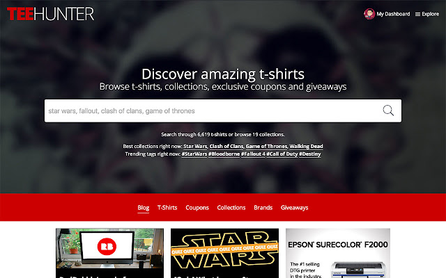 TeeHunter from Chrome web store to be run with OffiDocs Chromium online TeeHunter from Chrome web store to be run with OffiDocs Chromium online