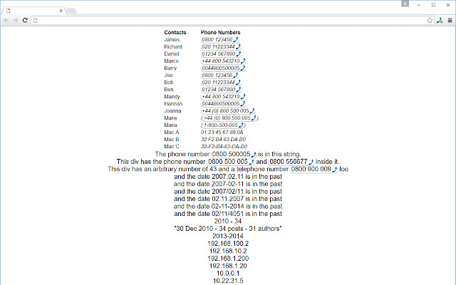Telephone Number Detection from Chrome web store to be run with OffiDocs Chromium online Telephone Number Detection from Chrome web store to be run with OffiDocs Chromium online