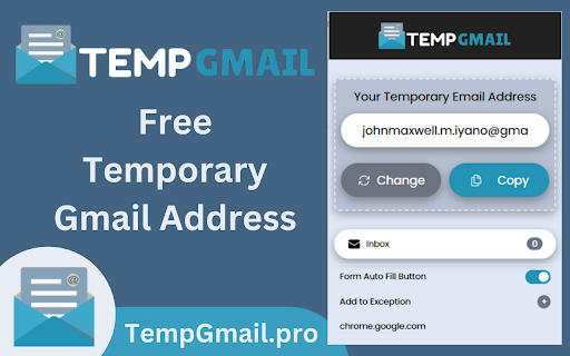 Temp Gmail Free Temporary Gmail Address from Chrome web store to be run with OffiDocs Chromium online Temp Gmail Free Temporary Gmail Address from Chrome web store to be run with OffiDocs Chromium online