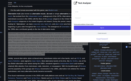 Text Analyzer from Chrome web store to be run with OffiDocs Chromium online Text Analyzer from Chrome web store to be run with OffiDocs Chromium online
