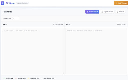 text diff tool from Chrome web store to be run with OffiDocs Chromium online text diff tool from Chrome web store to be run with OffiDocs Chromium online