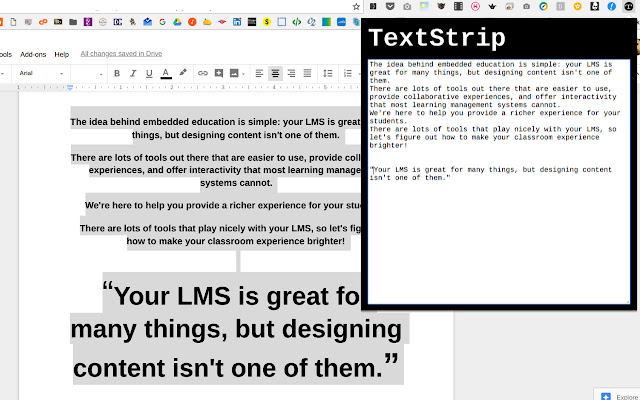 TextStrip from Chrome web store to be run with OffiDocs Chromium online TextStrip from Chrome web store to be run with OffiDocs Chromium online