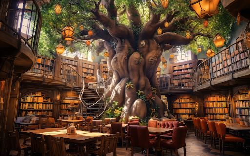 The ancient tree in the fantasy library from Chrome web store to be run with OffiDocs Chromium online The ancient tree in the fantasy library from Chrome web store to be run with OffiDocs Chromium online