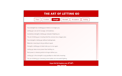 The Art of Letting Go from Chrome web store to be run with OffiDocs Chromium online The Art of Letting Go from Chrome web store to be run with OffiDocs Chromium online