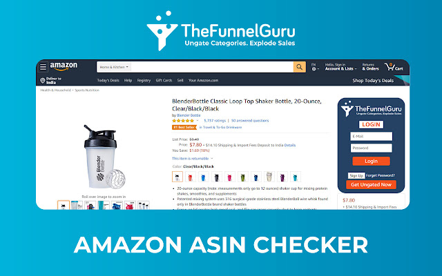 The Funnel Guru Amazon ASIN Checker from Chrome web store to be run with OffiDocs Chromium online The Funnel Guru Amazon ASIN Checker from Chrome web store to be run with OffiDocs Chromium online