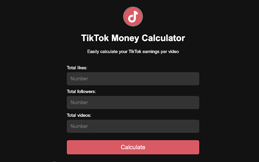 TikTok Money Calculator from Chrome web store to be run with OffiDocs Chromium online TikTok Money Calculator from Chrome web store to be run with OffiDocs Chromium online
