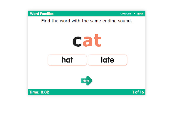Timed Test: Word Families from Chrome web store to be run with OffiDocs Chromium online Timed Test: Word Families from Chrome web store to be run with OffiDocs Chromium online