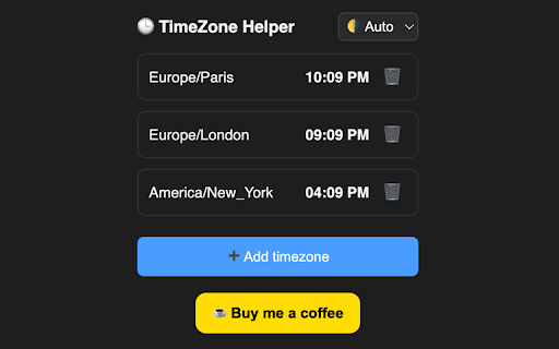 TimeZone Helper from Chrome web store to be run with OffiDocs Chromium online TimeZone Helper from Chrome web store to be run with OffiDocs Chromium online
