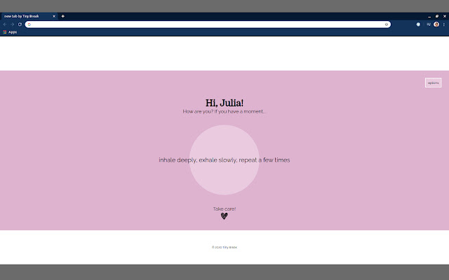 Tiny Break from Chrome web store to be run with OffiDocs Chromium online Tiny Break from Chrome web store to be run with OffiDocs Chromium online