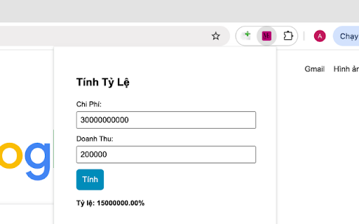 Tính Tỷ Lệ Chi Phí Doanh Thu from Chrome web store to be run with OffiDocs Chromium online Tính Tỷ Lệ Chi Phí Doanh Thu from Chrome web store to be run with OffiDocs Chromium online
