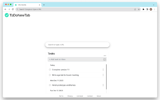 Todo NewTab from Chrome web store to be run with OffiDocs Chromium online Todo NewTab from Chrome web store to be run with OffiDocs Chromium online