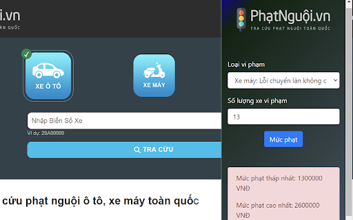 Tra cứu phạt nguội from Chrome web store to be run with OffiDocs Chromium online Tra cứu phạt nguội from Chrome web store to be run with OffiDocs Chromium online
