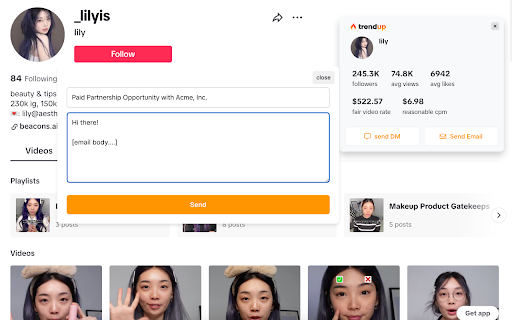 trendup AI copilot for influencer marketing from Chrome web store to be run with OffiDocs Chromium online trendup AI copilot for influencer marketing from Chrome web store to be run with OffiDocs Chromium online