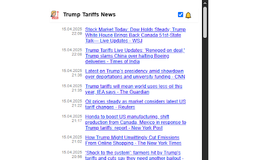 Trump Tariffs Live News from Chrome web store to be run with OffiDocs Chromium online Trump Tariffs Live News from Chrome web store to be run with OffiDocs Chromium online