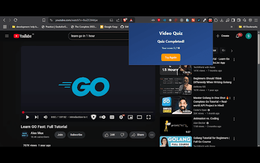 TubeQuiz from Chrome web store to be run with OffiDocs Chromium online TubeQuiz from Chrome web store to be run with OffiDocs Chromium online