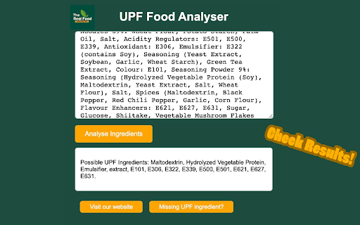UPF Ingredient Analyser from Chrome web store to be run with OffiDocs Chromium online UPF Ingredient Analyser from Chrome web store to be run with OffiDocs Chromium online