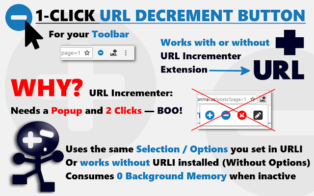 URL Decrement Button from Chrome web store to be run with OffiDocs Chromium online URL Decrement Button from Chrome web store to be run with OffiDocs Chromium online