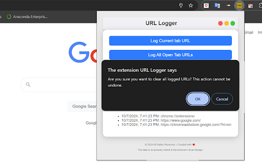 URL Logger from Chrome web store to be run with OffiDocs Chromium online URL Logger from Chrome web store to be run with OffiDocs Chromium online