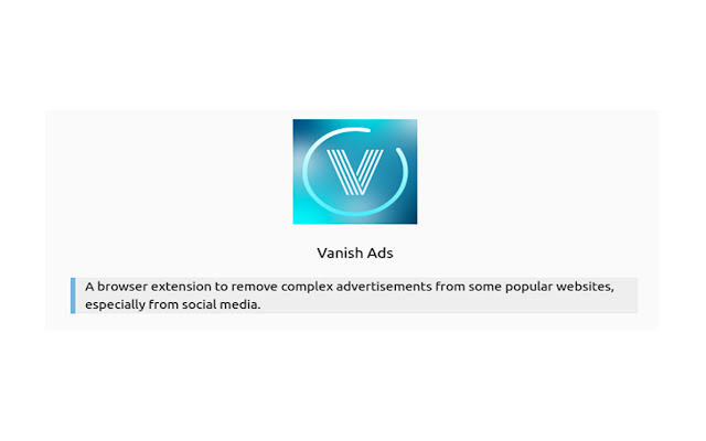 Vanish Ads from Chrome web store to be run with OffiDocs Chromium online Vanish Ads from Chrome web store to be run with OffiDocs Chromium online