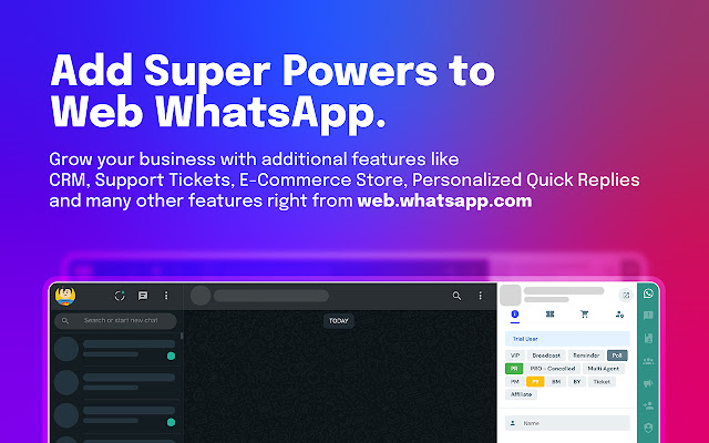 Vepaar CRM for WhatsApp from Chrome web store to be run with OffiDocs Chromium online Vepaar CRM for WhatsApp from Chrome web store to be run with OffiDocs Chromium online
