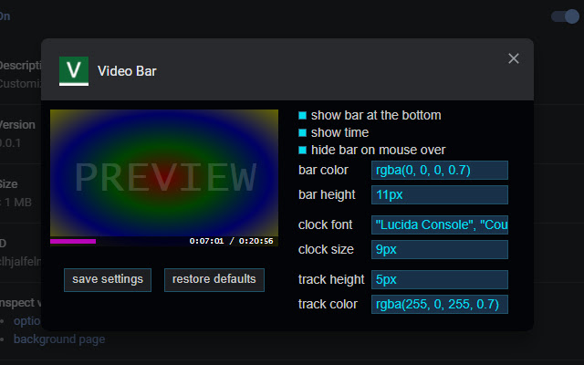 Video Bar from Chrome web store to be run with OffiDocs Chromium online Video Bar from Chrome web store to be run with OffiDocs Chromium online