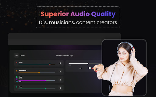 Vocal Remover, Music Separator from Chrome web store to be run with OffiDocs Chromium online Vocal Remover, Music Separator from Chrome web store to be run with OffiDocs Chromium online