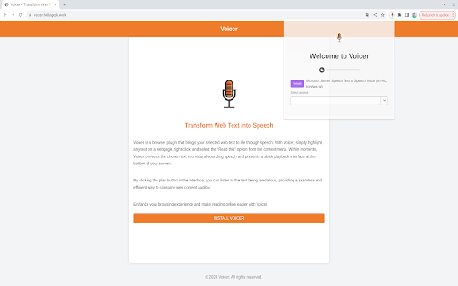 Voicer from Chrome web store to be run with OffiDocs Chromium online Voicer from Chrome web store to be run with OffiDocs Chromium online