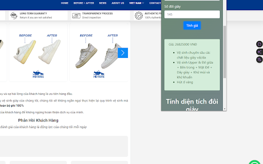 Vệ Sinh Giày from Chrome web store to be run with OffiDocs Chromium online Vệ Sinh Giày from Chrome web store to be run with OffiDocs Chromium online