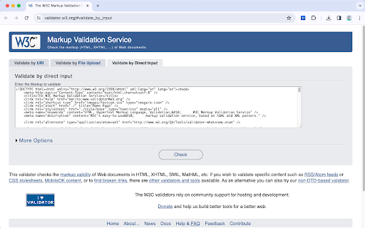 W3C Markup Validation Service for CSR pages from Chrome web store to be run with OffiDocs Chromium online W3C Markup Validation Service for CSR pages from Chrome web store to be run with OffiDocs Chromium online
