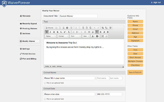 Waiver Forever from Chrome web store to be run with OffiDocs Chromium online Waiver Forever from Chrome web store to be run with OffiDocs Chromium online