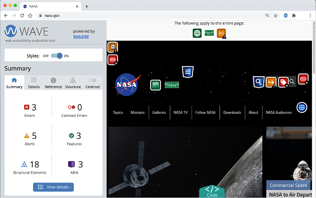 WAVE Evaluation Tool from Chrome web store to be run with OffiDocs Chromium online WAVE Evaluation Tool from Chrome web store to be run with OffiDocs Chromium online