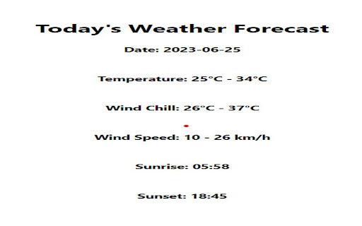 WeatherToday from Chrome web store to be run with OffiDocs Chromium online WeatherToday from Chrome web store to be run with OffiDocs Chromium online