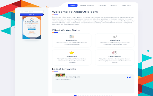 Website Info Extractor from Chrome web store to be run with OffiDocs Chromium online Website Info Extractor from Chrome web store to be run with OffiDocs Chromium online