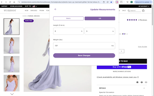 WeSize Smart Clothing Size Finder from Chrome web store to be run with OffiDocs Chromium online WeSize Smart Clothing Size Finder from Chrome web store to be run with OffiDocs Chromium online