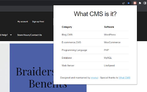 What CMS is it? from Chrome web store to be run with OffiDocs Chromium online What CMS is it? from Chrome web store to be run with OffiDocs Chromium online