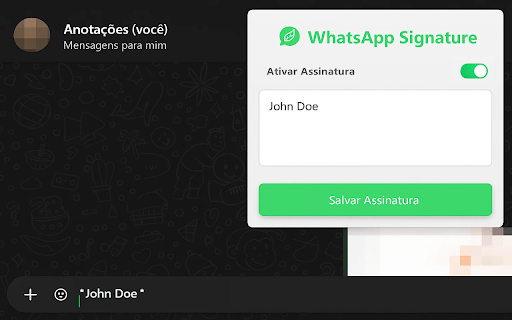 WhatsApp Signature Sender from Chrome web store to be run with OffiDocs Chromium online WhatsApp Signature Sender from Chrome web store to be run with OffiDocs Chromium online