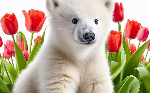 White bear and flowers from Chrome web store to be run with OffiDocs Chromium online White bear and flowers from Chrome web store to be run with OffiDocs Chromium online