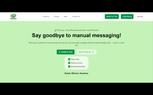 WhizMsg WhatsApp™ Broadcasting from Chrome web store to be run with OffiDocs Chromium online WhizMsg WhatsApp™ Broadcasting from Chrome web store to be run with OffiDocs Chromium online
