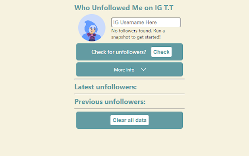 Who Unfollowed Me on IG from Chrome web store to be run with OffiDocs Chromium online Who Unfollowed Me on IG from Chrome web store to be run with OffiDocs Chromium online