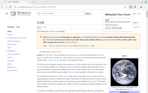 Wikipedia Time Travel from Chrome web store to be run with OffiDocs Chromium online Wikipedia Time Travel from Chrome web store to be run with OffiDocs Chromium online