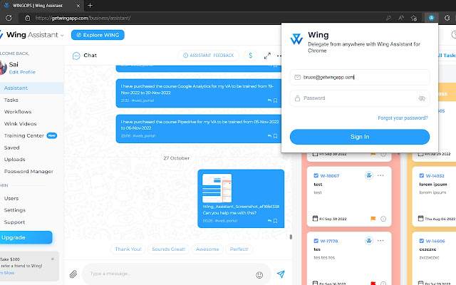 Wing Assistant from Chrome web store to be run with OffiDocs Chromium online Wing Assistant from Chrome web store to be run with OffiDocs Chromium online