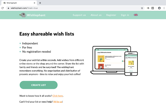 Wishlephant from Chrome web store to be run with OffiDocs Chromium online Wishlephant from Chrome web store to be run with OffiDocs Chromium online