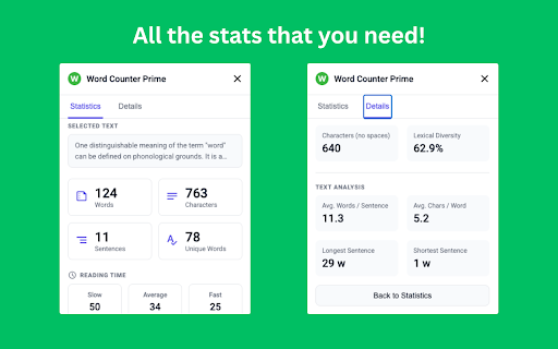 Word Counter Prime Instant Text Analysis Character Counter from Chrome web store to be run with OffiDocs Chromium online Word Counter Prime Instant Text Analysis Character Counter from Chrome web store to be run with OffiDocs Chromium online
