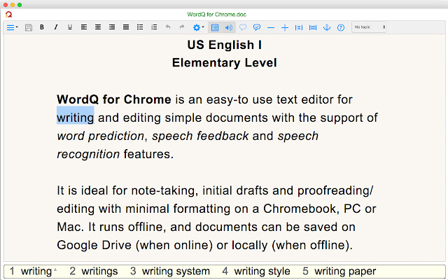 WordQ US I from Chrome web store to be run with OffiDocs Chromium online WordQ US I from Chrome web store to be run with OffiDocs Chromium online