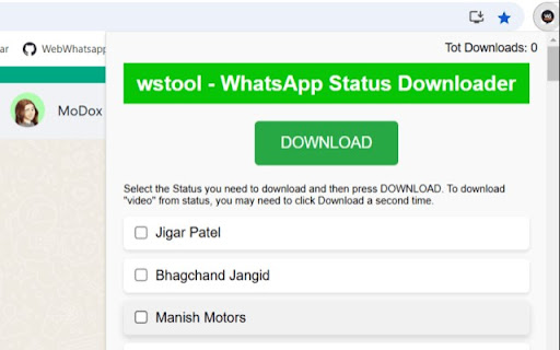 Wstool WhatsApp status downloader from Chrome web store to be run with OffiDocs Chromium online Wstool WhatsApp status downloader from Chrome web store to be run with OffiDocs Chromium online