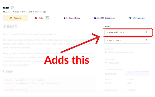 Yarn for NPMJS from Chrome web store to be run with OffiDocs Chromium online Yarn for NPMJS from Chrome web store to be run with OffiDocs Chromium online