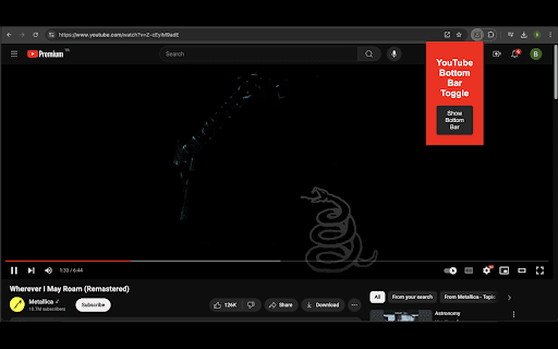 YouTube Bottom Bar Toggle from Chrome web store to be run with OffiDocs Chromium online YouTube Bottom Bar Toggle from Chrome web store to be run with OffiDocs Chromium online