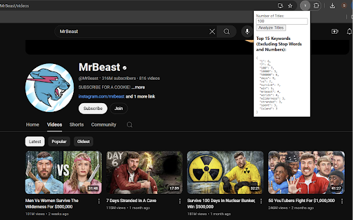 YouTube Title Analyzer from Chrome web store to be run with OffiDocs Chromium online YouTube Title Analyzer from Chrome web store to be run with OffiDocs Chromium online