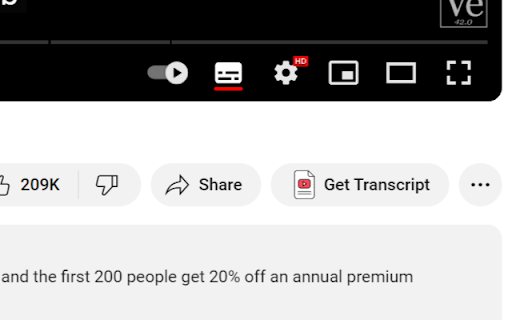YouTube Transcript Button from Chrome web store to be run with OffiDocs Chromium online YouTube Transcript Button from Chrome web store to be run with OffiDocs Chromium online